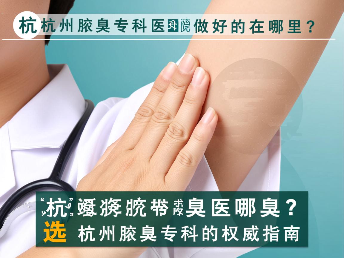 杭州腋臭专科医院做好的在哪里？选择杭州腋臭专科的权威指南