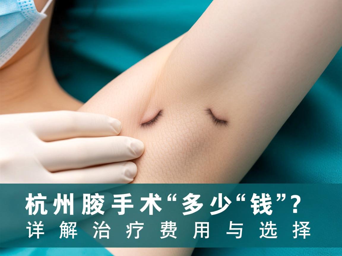 杭州腋臭手术多少钱？详解腋臭治疗费用与选择