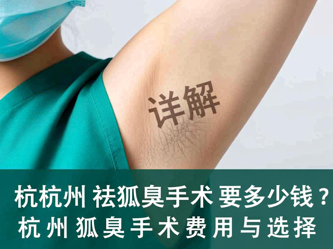 杭州祛狐臭手术要多少钱？详解杭州狐臭手术费用与选择