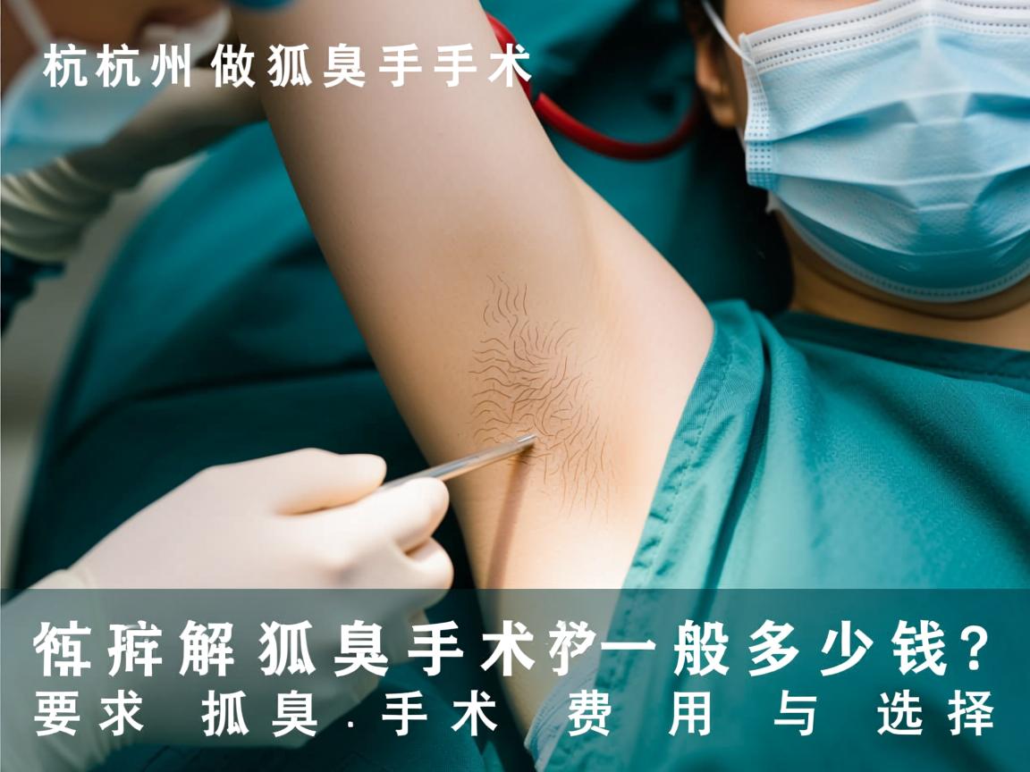 杭州做狐臭手术一般多少钱？详解狐臭手术费用与选择