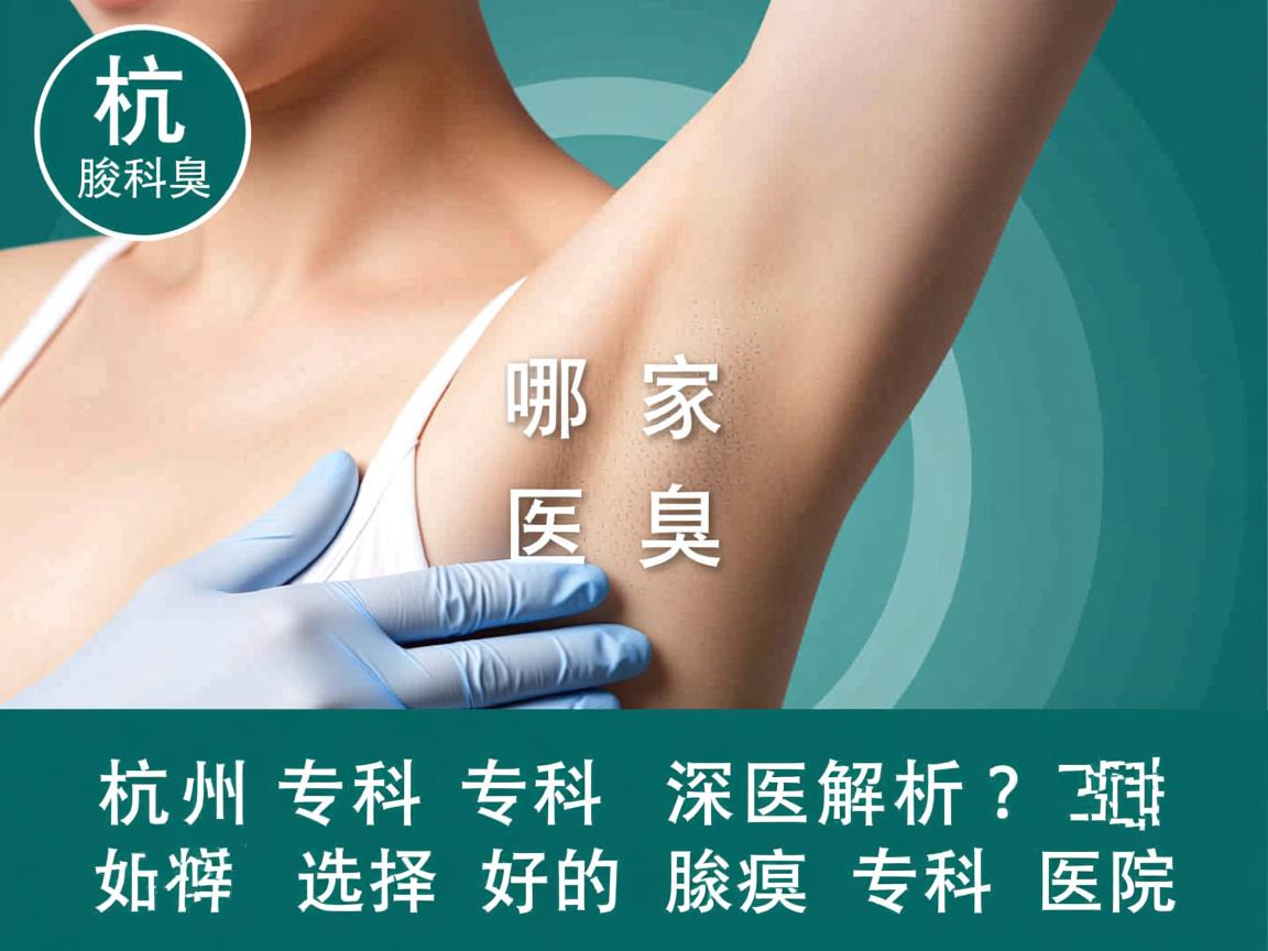 杭州腋臭专科哪家医院好？深度解析如何选择好的腋臭专科医院
