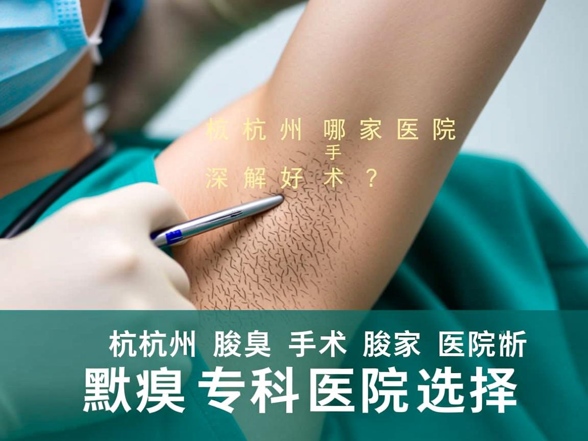杭州腋臭手术哪家医院好？深度解析杭州腋臭专科医院选择