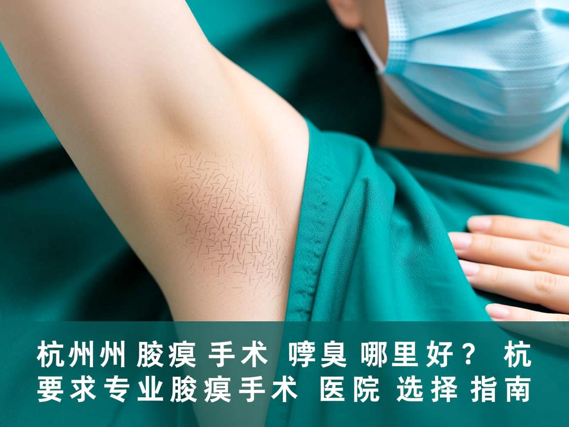 杭州腋臭手术哪里好？杭州专业腋臭手术医院选择指南