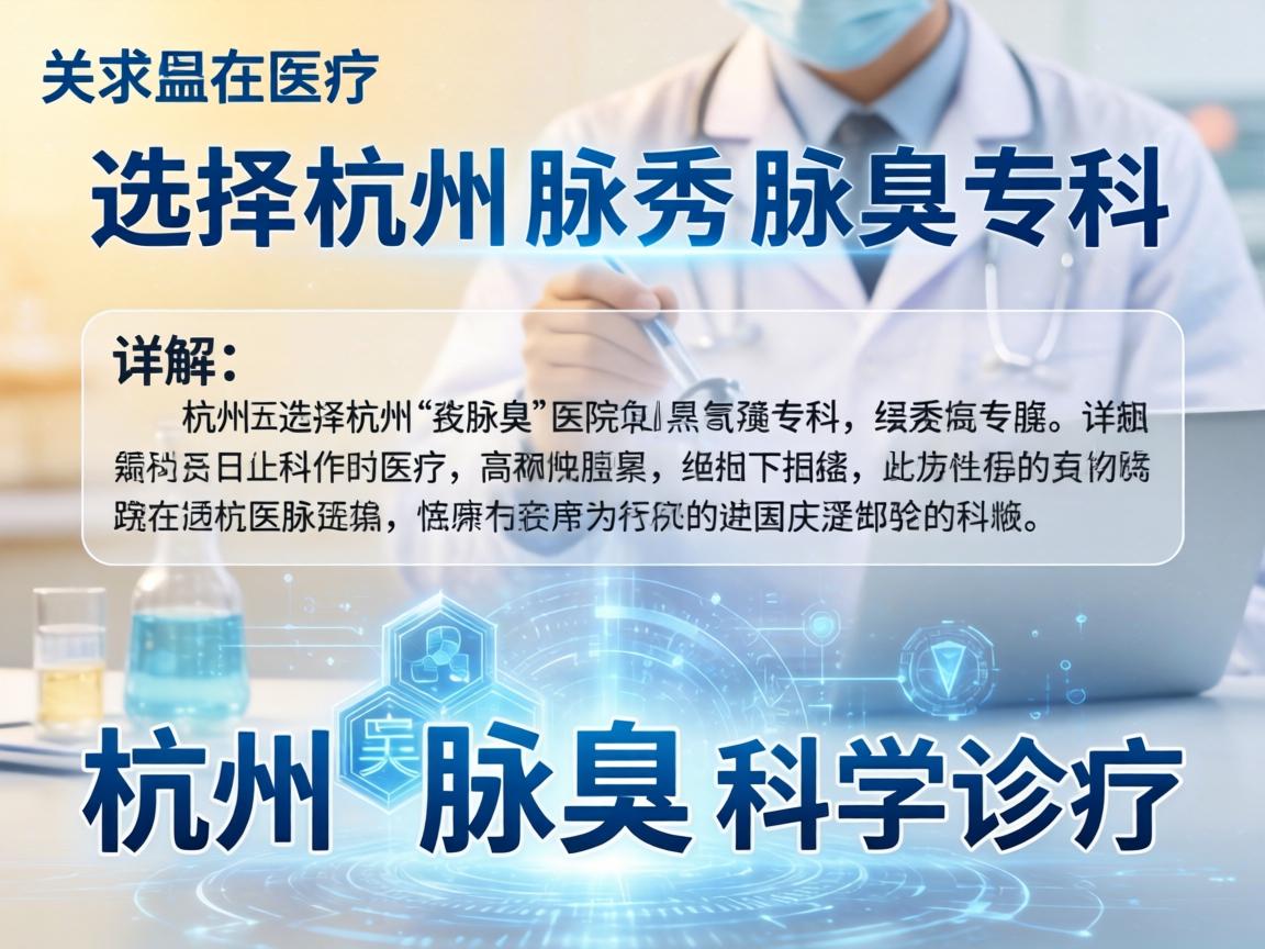 选择杭州腋秀腋臭专科，详解杭州腋臭医院的科学诊疗