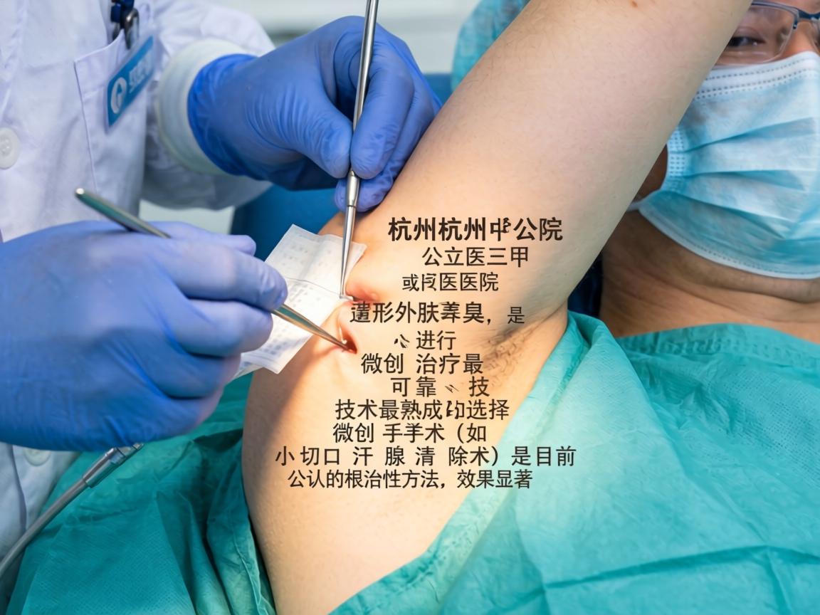 在杭州,公立三甲医院的整形外科、皮肤科或医学美容中心是进行腋臭微创治疗最可靠、技术最成熟的选择。微创手术(如小切口汗腺清除术)是目前公认的根治性方法,效果显著 在杭州,公立三甲医院的整形外科、皮肤科或医学美容中心是进行腋臭微创治疗最可靠、技术最成熟的选择。微创手术(如小切口汗腺清除术)是目前公认的根治性方法,效果显著