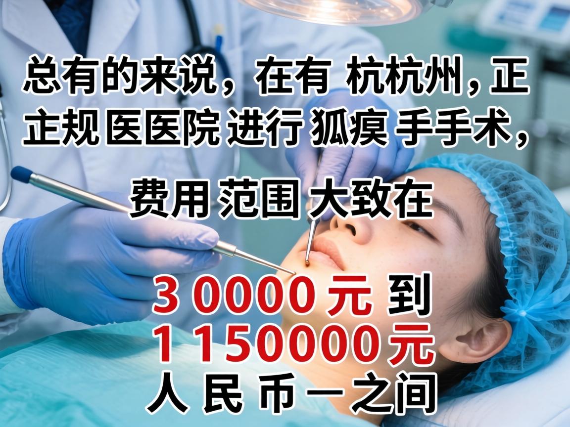 总的来说，在杭州正规医院进行狐臭手术，费用范围大致在 3000元 到 15000元 人民币 之间