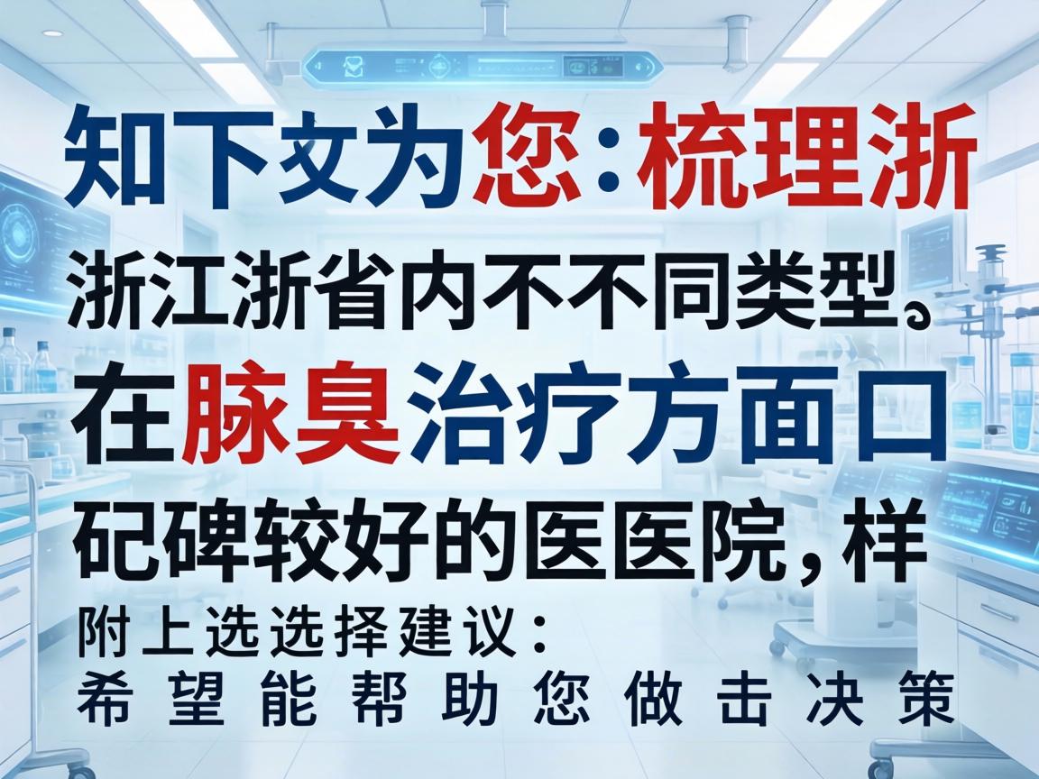 以下为您梳理浙江省内不同类型、在腋臭治疗方面口碑较好的医院，并附上选择建议，希望能帮助您做出决策