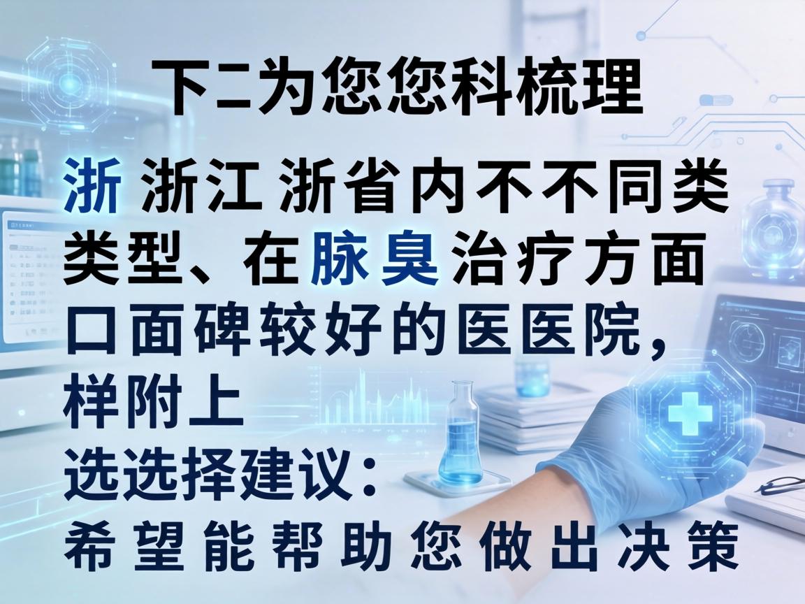 以下为您梳理浙江省内不同类型、在腋臭治疗方面口碑较好的医院，并附上选择建议，希望能帮助您做出决策