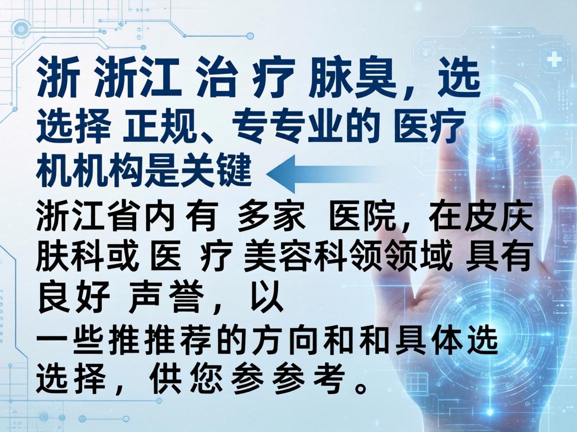 在浙江治疗腋臭，选择正规、专业的医疗机构是关键。浙江省内有多家医院在皮肤科或医疗美容科领域具有良好声誉，以下是一些推荐的方向和具体选择，供您参考