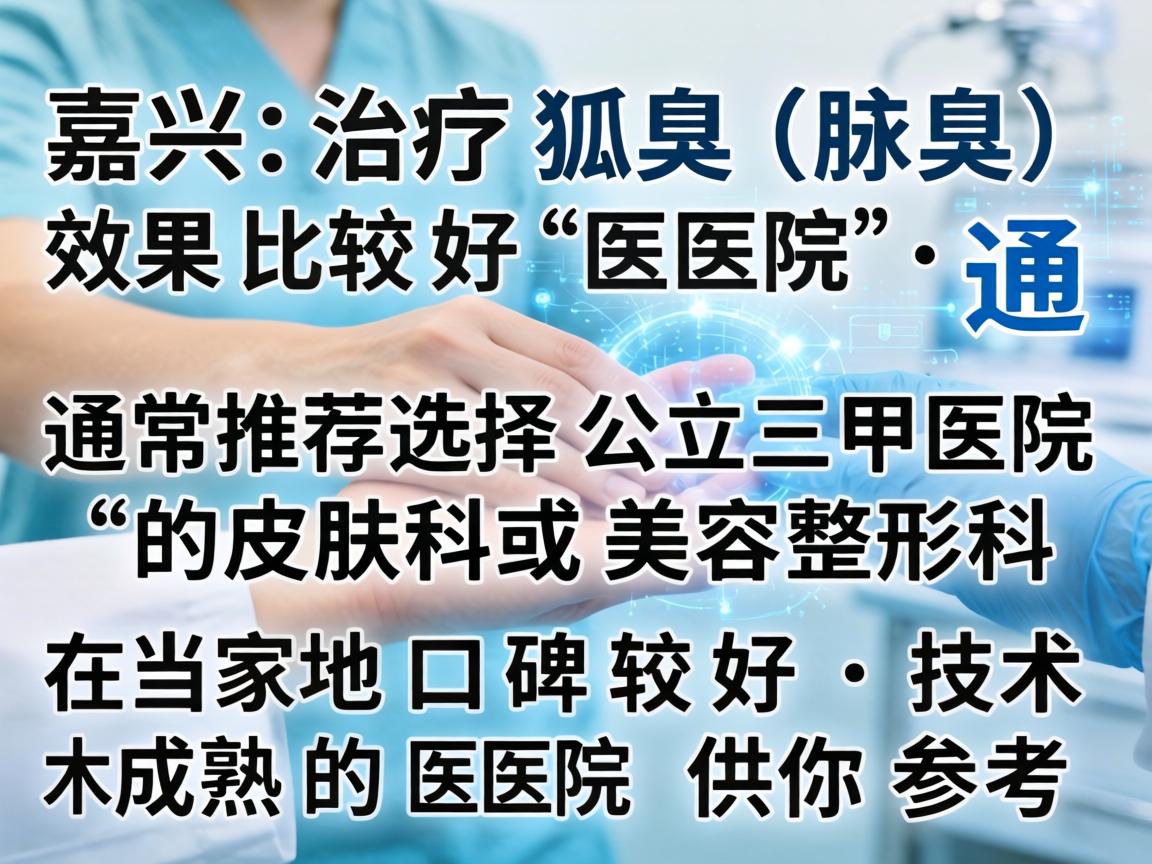 在嘉兴，治疗狐臭（腋臭）效果比较好的医院，通常推荐选择公立三甲医院的皮肤科或美容整形科。以下是几家在当地口碑较好、技术成熟的医院供你参考