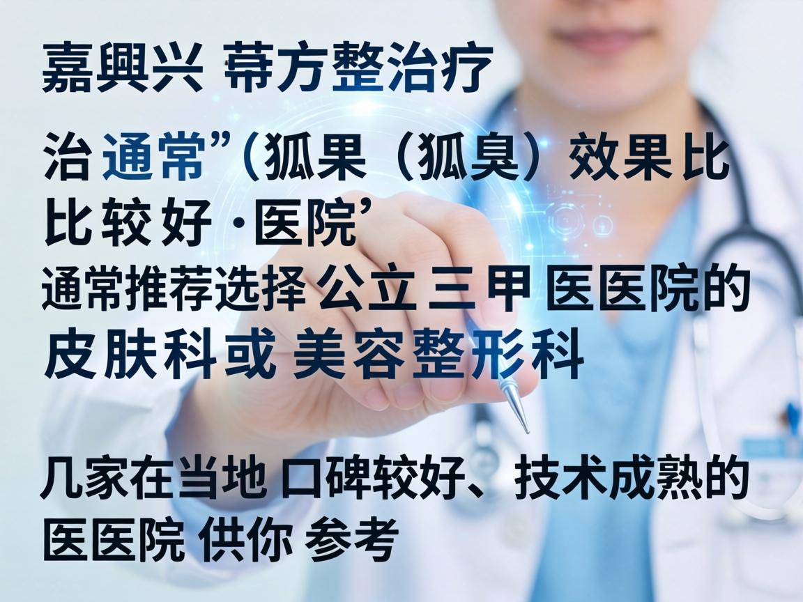 在嘉兴，治疗狐臭（腋臭）效果比较好的医院，通常推荐选择公立三甲医院的皮肤科或美容整形科。以下是几家在当地口碑较好、技术成熟的医院供你参考