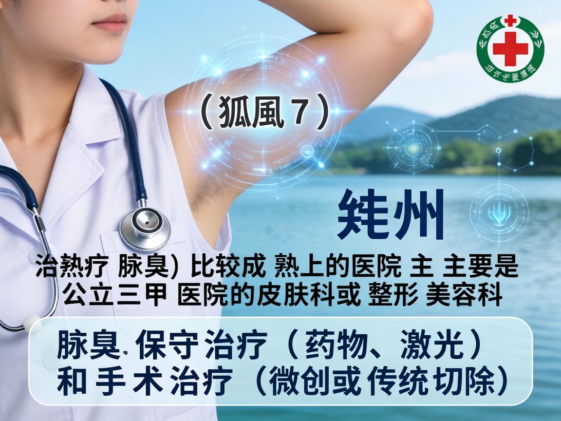 在湖州，治疗腋臭（狐臭）比较成熟的医院主要是公立三甲医院的皮肤科或整形美容科。腋臭的治疗方式分为保守治疗（药物、激光）和手术治疗（微创或传统切除）