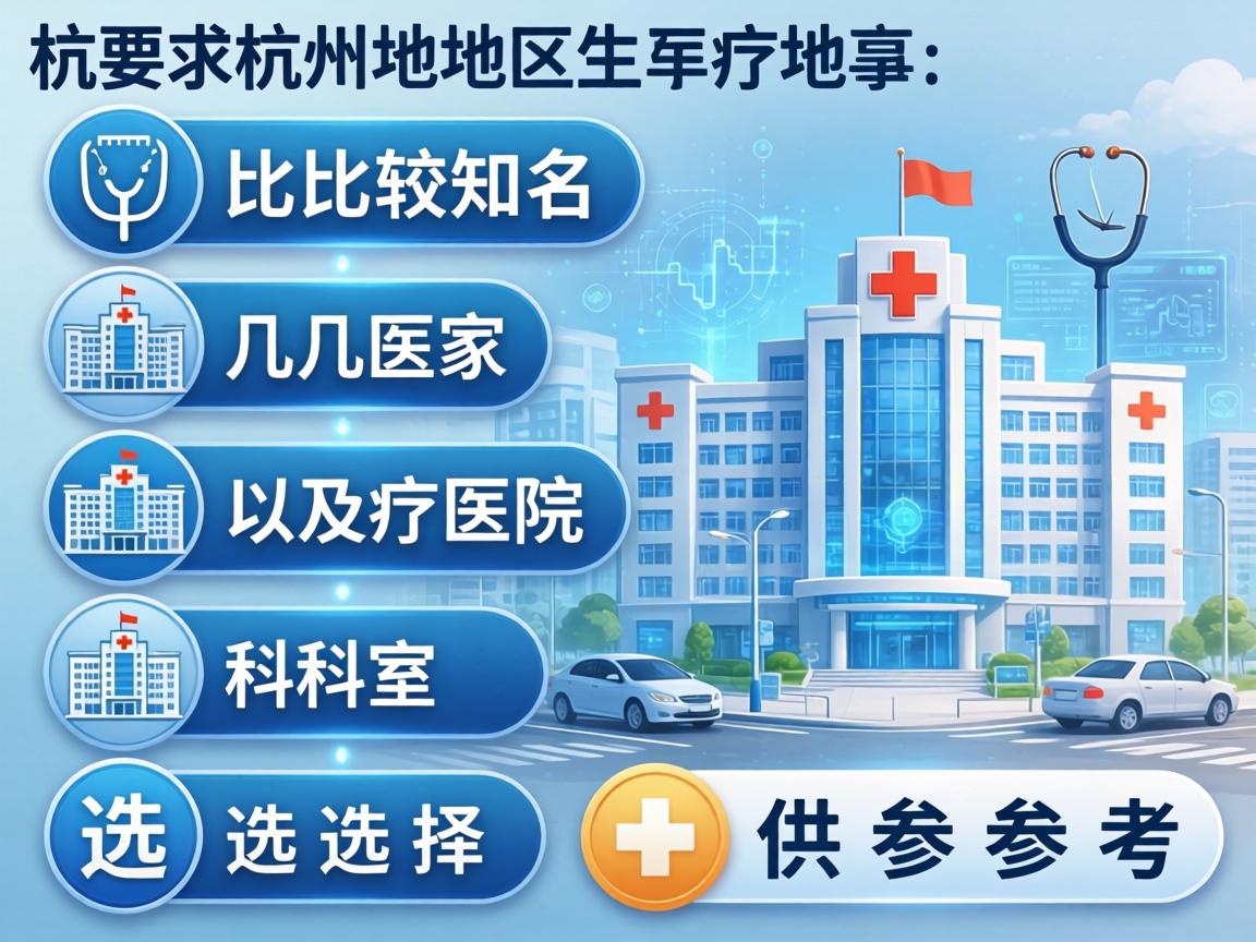 以下是杭州地区比较知名的几家医院及科室选择，供参考