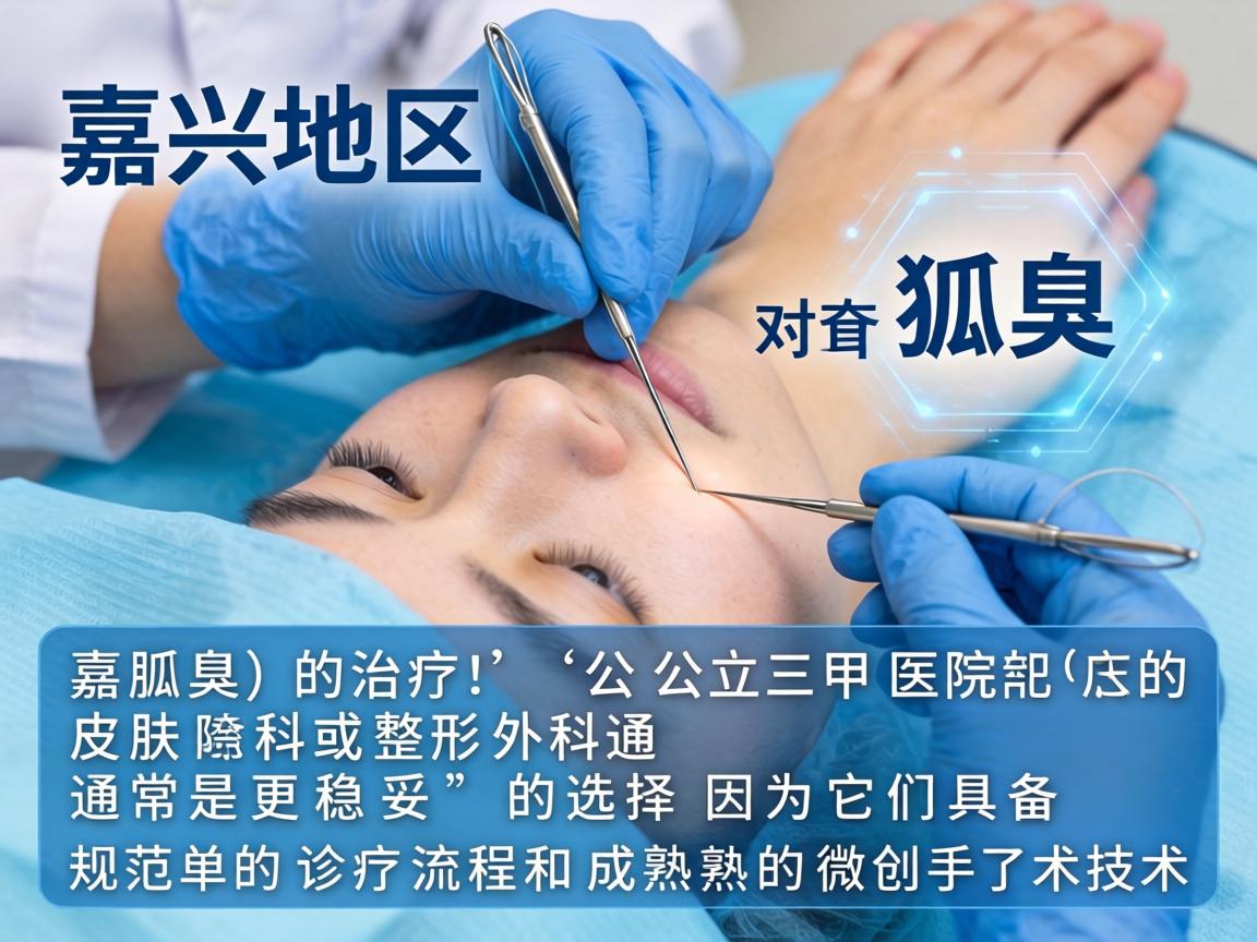 在嘉兴地区，针对狐臭（腋臭）的治疗，公立三甲医院的皮肤科或整形外科通常是更稳妥的选择，因为它们具备规范的诊疗流程和成熟的微创手术技术