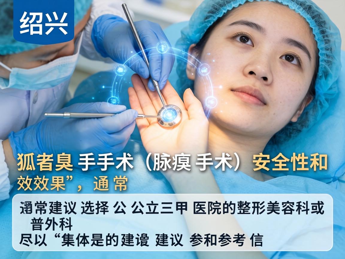 在绍兴，关于狐臭手术（腋臭手术）的安全性和效果，通常建议选择公立三甲医院的整形美容科或普外科。以下是具体的建议和参考信息