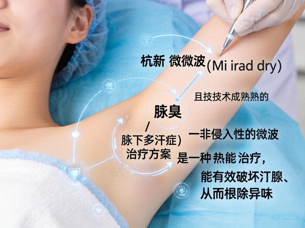在杭州，清新微波（Miradry）是一项非常受欢迎且技术成熟的腋臭（腋下多汗症）治疗方案。它是一种非侵入性的微波热能治疗，能有效破坏汗腺，从而根除异味