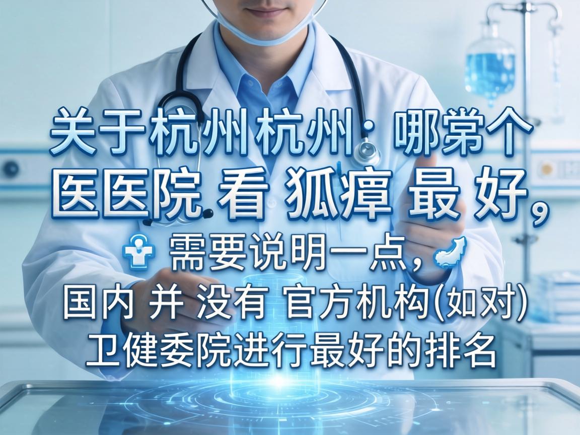 关于杭州哪个医院看狐臭最好，需要说明一点，国内并没有官方机构（如卫健委）对医院进行最好的排名