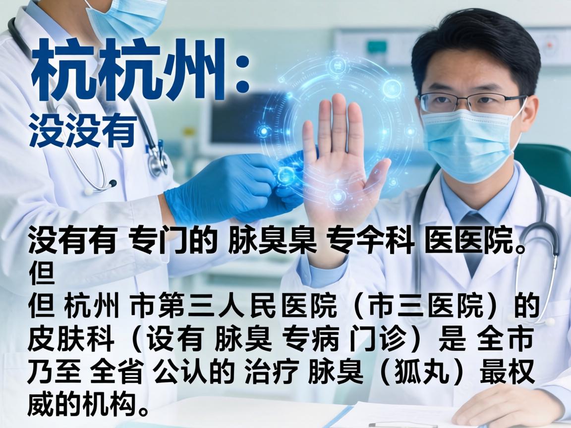 在杭州，没有专门的腋臭专科医院，但杭州市第三人民医院（市三医院）的皮肤科（设有腋臭专病门诊）是全市乃至全省公认的治疗腋臭（狐臭）最权威的机构