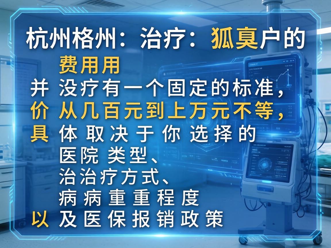 在杭州治疗狐臭的费用并没有一个固定的标准，价格从几百元到上万元不等，具体取决于你选择的医院类型、治疗方式、病情严重程度以及医保报销政策