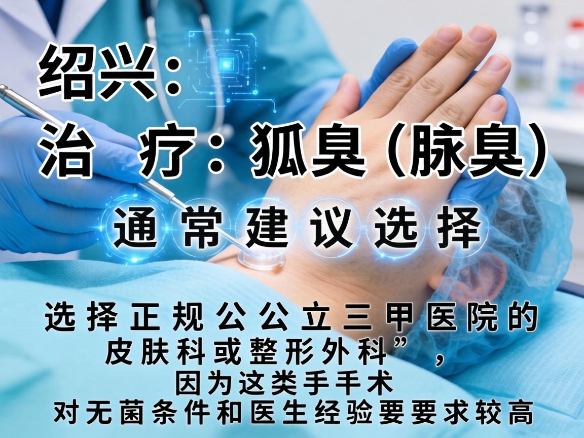 在绍兴，治疗狐臭（腋臭）通常建议选择正规公立三甲医院的皮肤科或整形外科，因为这类手术对无菌条件和医生经验要求较高