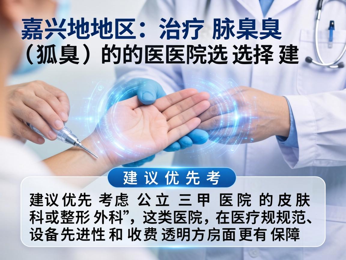 嘉兴地区治疗腋臭（狐臭）的医院选择，建议优先考虑公立三甲医院的皮肤科或整形外科，这类医院在医疗规范、设备先进性和收费透明方面更有保障