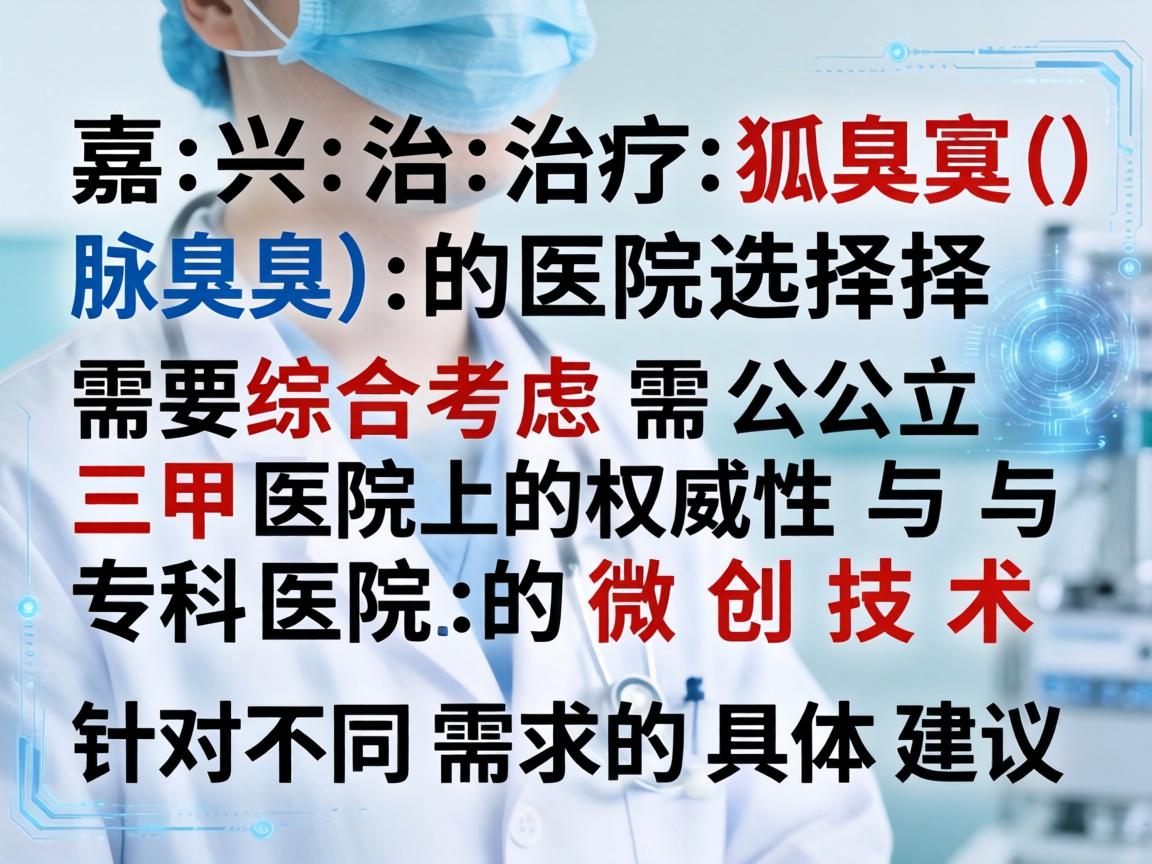 在嘉兴，治疗狐臭（腋臭）的医院选择需要综合考虑公立三甲医院的权威性与专科医院的微创技术。以下是针对不同需求的具体建议