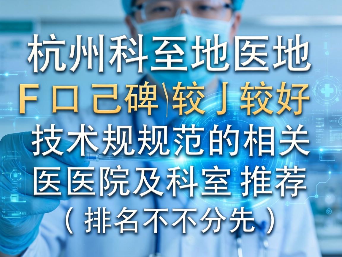 以下是杭州地区口碑较好、技术规范的相关医院及科室推荐（排名不分先后）