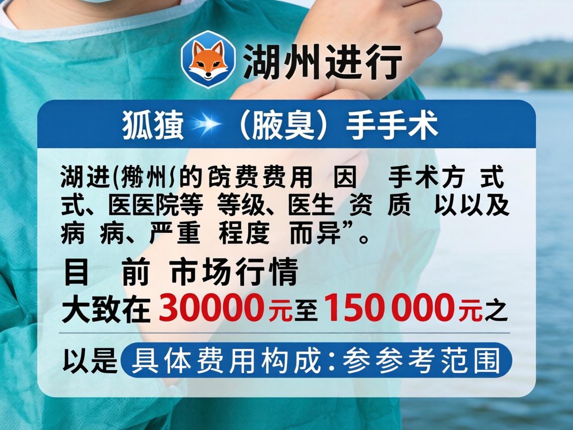 在湖州进行狐臭（腋臭）手术的费用因手术方式、医院等级、医生资质以及病情严重程度而异，目前市场行情大致在3000元至15000元之间。以下是具体费用构成和参考范围