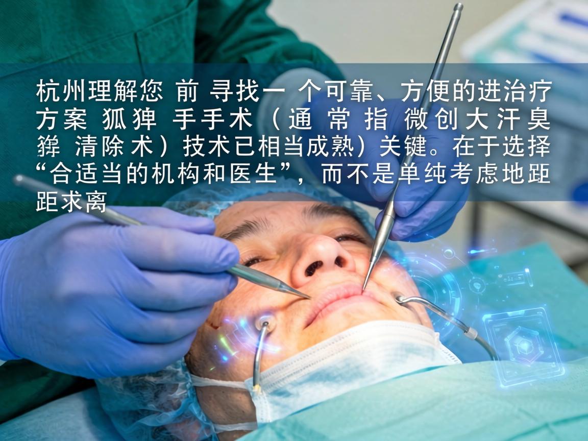 从杭州前往进行狐臭手术，我理解您可能正在寻找一个可靠、方便的治疗方案。狐臭手术（通常指微创大汗腺清除术）技术已相当成熟，关键在于选择合适的机构和医生，而不是单纯考虑地理距离