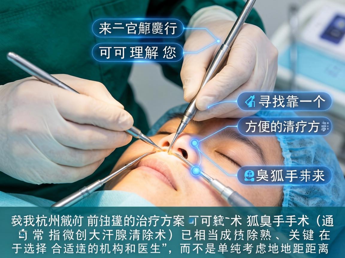 从杭州前往进行狐臭手术，我理解您可能正在寻找一个可靠、方便的治疗方案。狐臭手术（通常指微创大汗腺清除术）技术已相当成熟，关键在于选择合适的机构和医生，而不是单纯考虑地理距离