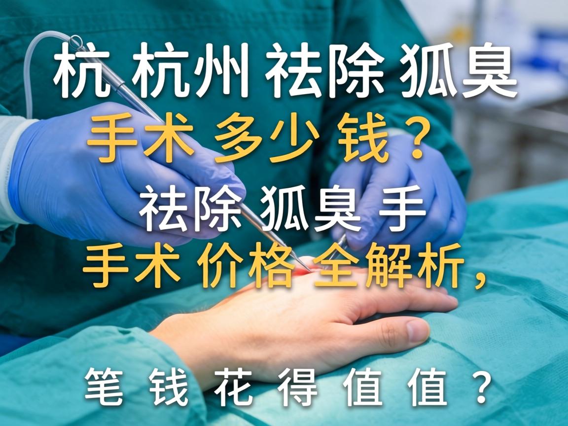 杭州祛除狐臭手术多少钱？祛除狐臭手术价格全解析，这笔钱花得值不值？