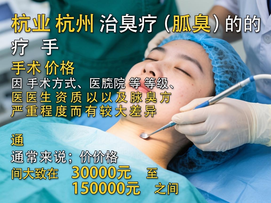 在杭州，治疗狐臭（腋臭）的手术价格因手术方式、医院等级、医生资质以及腋臭严重程度而有较大差异。通常来说，价格区间大致在 3000元 至 15000元 之间