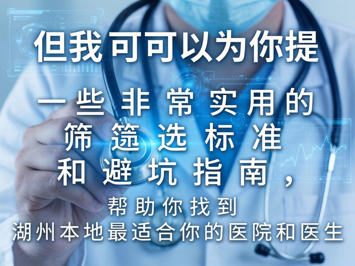 但我可以为你提供一些非常实用的筛选标准和避坑指南，帮助你找到湖州本地最适合你的医院和医生