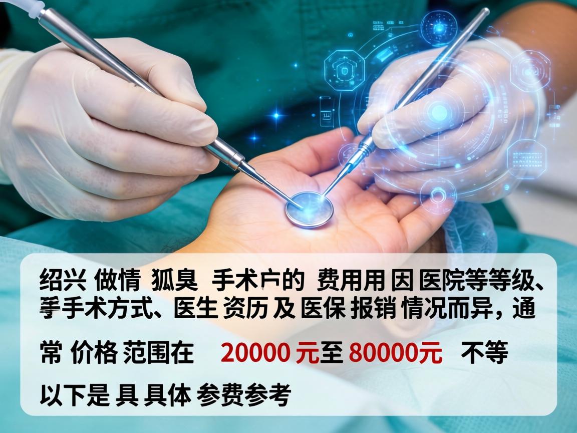 在绍兴，做狐臭手术的费用因医院等级、手术方式、医生资历及医保报销情况而异，通常价格范围在 2000元至8000元 不等。以下是具体参考