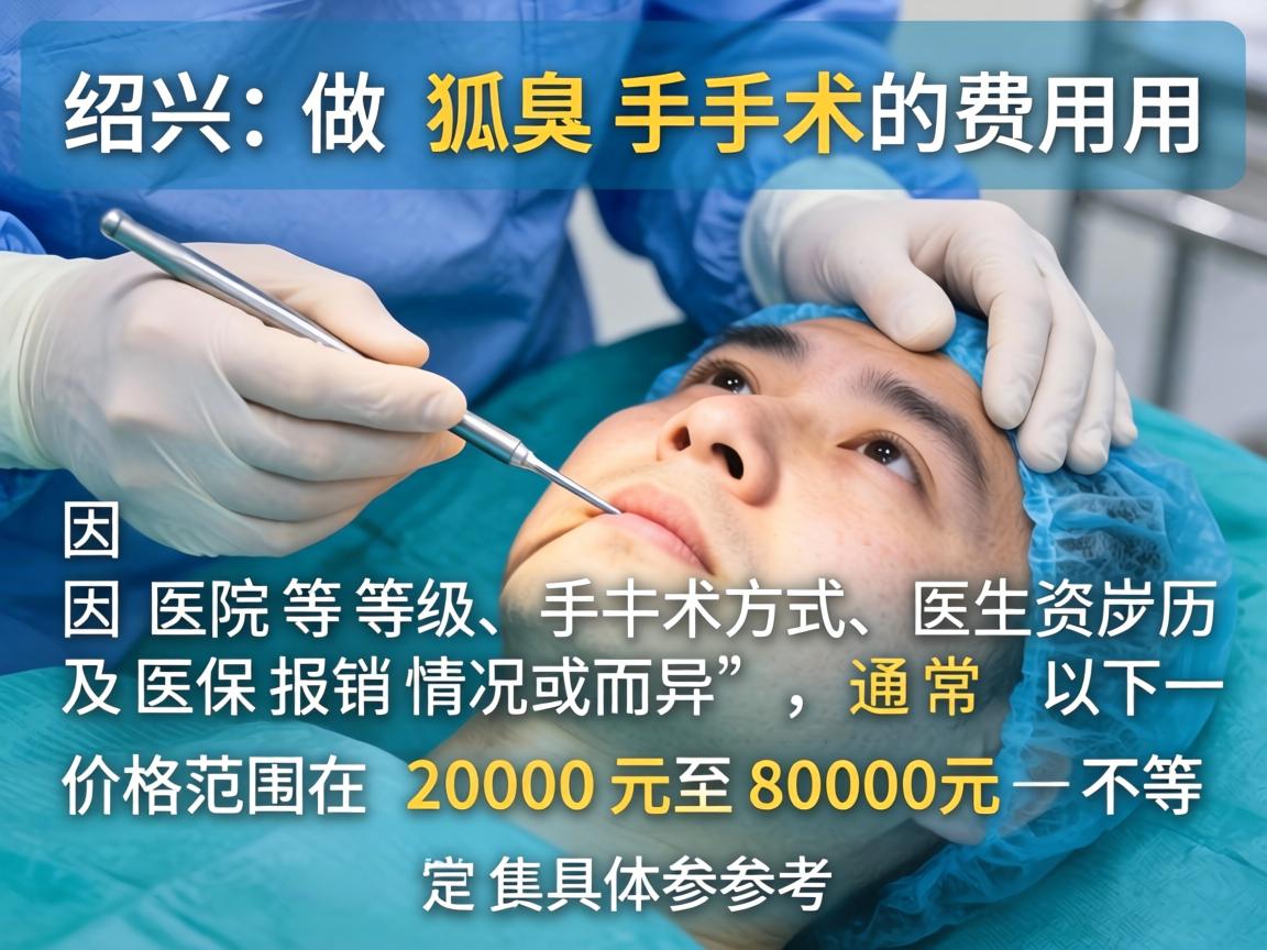 在绍兴，做狐臭手术的费用因医院等级、手术方式、医生资历及医保报销情况而异，通常价格范围在 2000元至8000元 不等。以下是具体参考