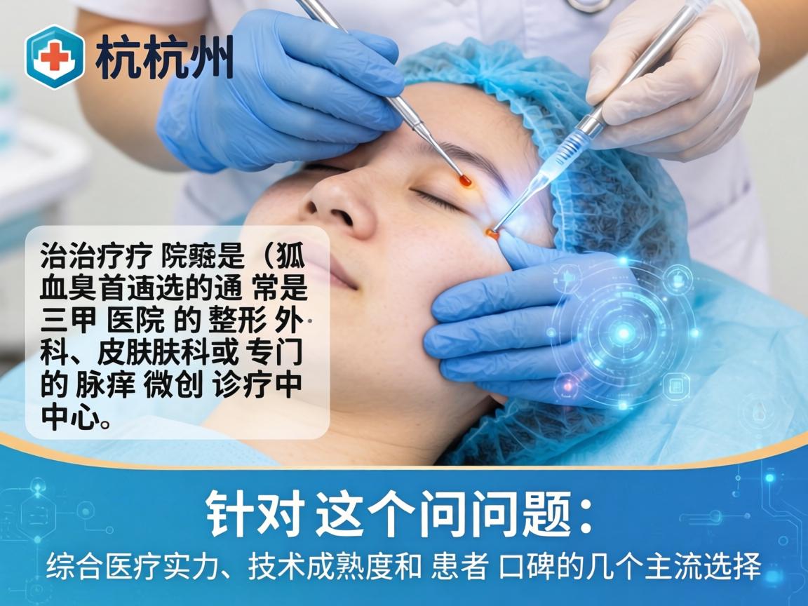 在杭州，治疗腋臭（狐臭）首选的通常是三甲医院的整形外科、皮肤科或专门的腋臭微创诊疗中心。针对这个问题，以下是综合医疗实力、技术成熟度和患者口碑的几个主流选择
