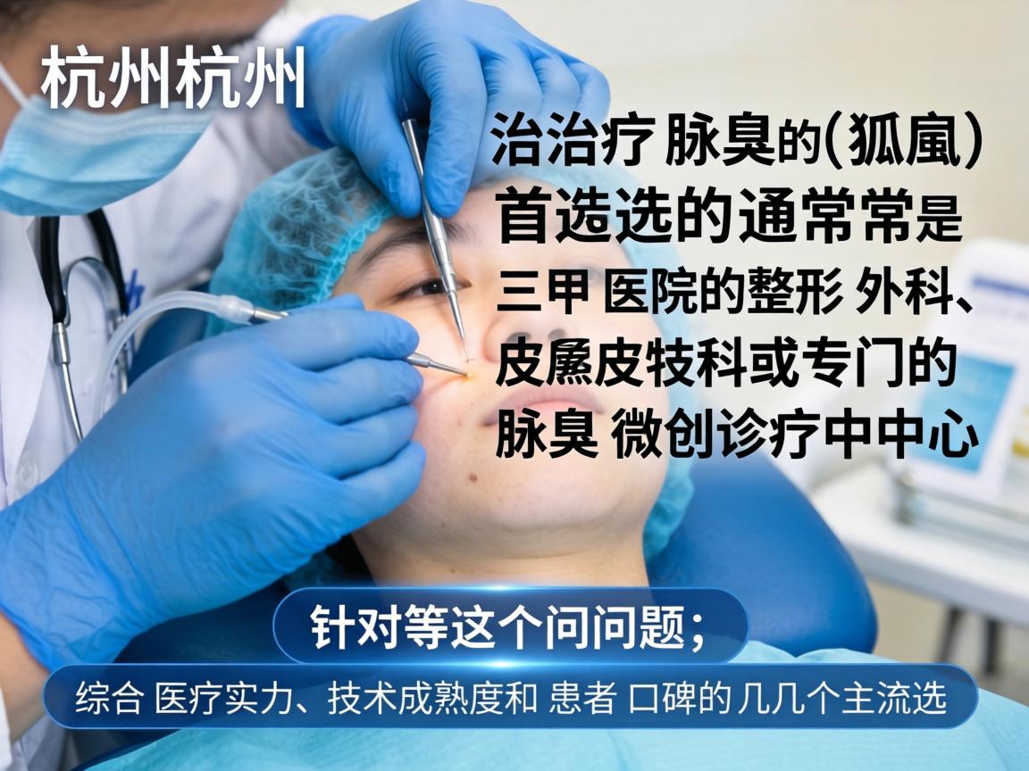 在杭州，治疗腋臭（狐臭）首选的通常是三甲医院的整形外科、皮肤科或专门的腋臭微创诊疗中心。针对这个问题，以下是综合医疗实力、技术成熟度和患者口碑的几个主流选择
