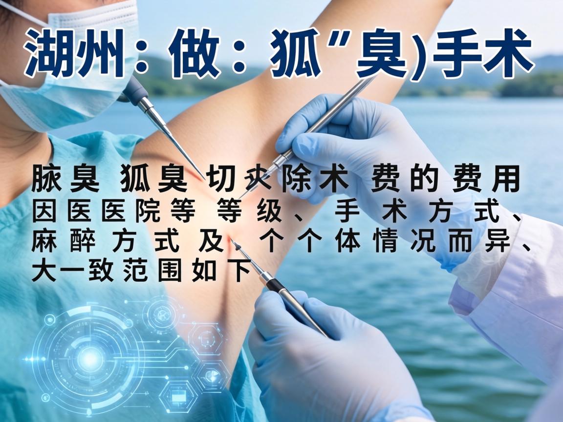 在湖州做狐臭手术(腋臭切除术)的费用因医院等级、手术方式、麻醉方式及个体情况而异,大致范围如下 在湖州做狐臭手术(腋臭切除术)的费用因医院等级、手术方式、麻醉方式及个体情况而异,大致范围如下
