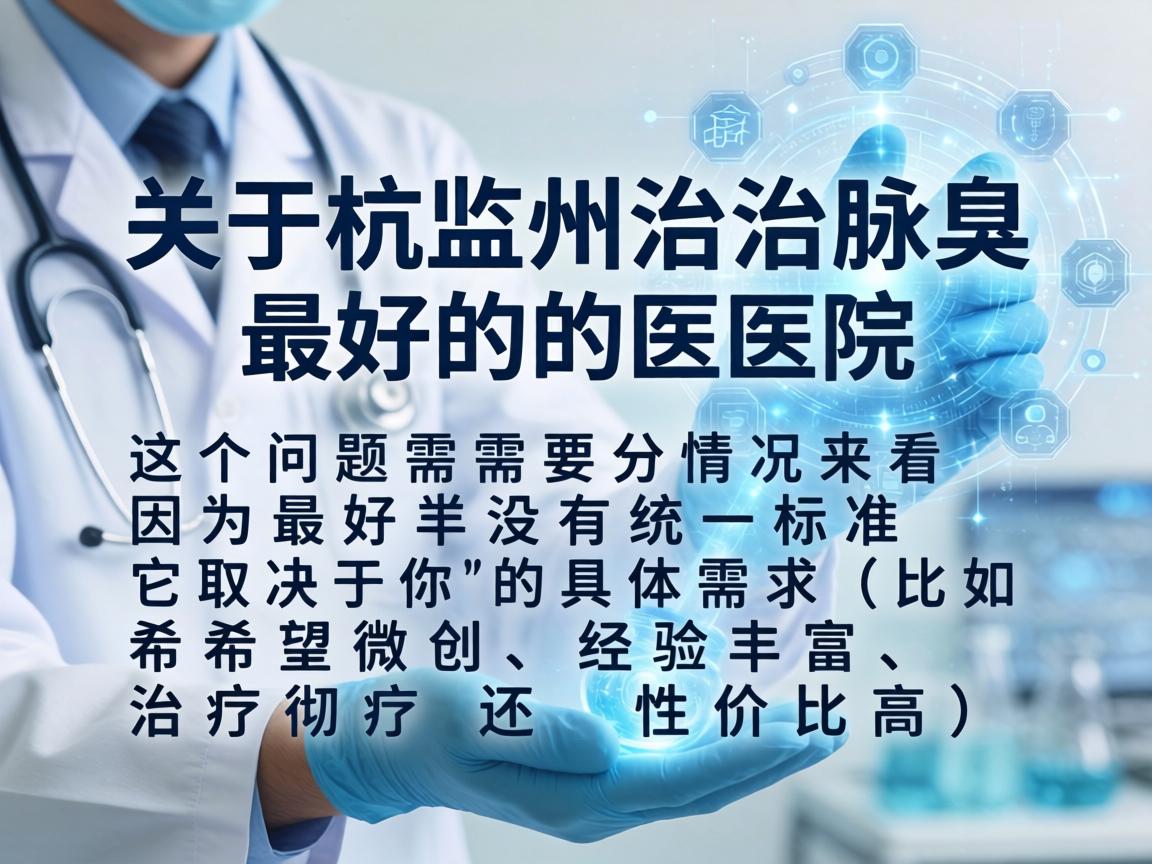 关于杭州治腋臭最好的医院,这个问题需要分情况来看,因为最好并没有统一标准,它取决于你的具体需求(比如希望微创、经验丰富、治疗彻底还是性价比高) 关于杭州治腋臭最好的医院,这个问题需要分情况来看,因为最好并没有统一标准,它取决于你的具体需求(比如希望微创、经验丰富、治疗彻底还是性价比高)