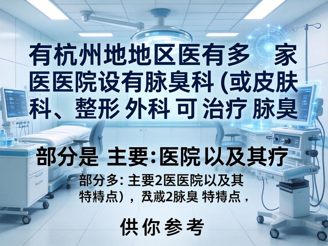 杭州地区有多家医院设有腋臭科（或皮肤科、整形外科可治疗腋臭）以下是部分主要医院及其特点，供你参考