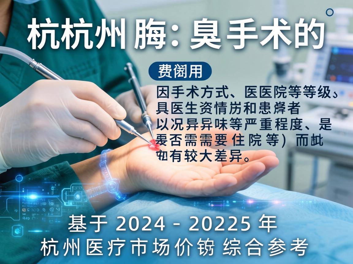 在杭州，腋臭手术的费用因手术方式、医院等级、医生资历和患者具体情况（如异味严重程度、是否需要住院等）而有较大差异。以下是基于2024-2025年杭州医疗市场价格的综合参考