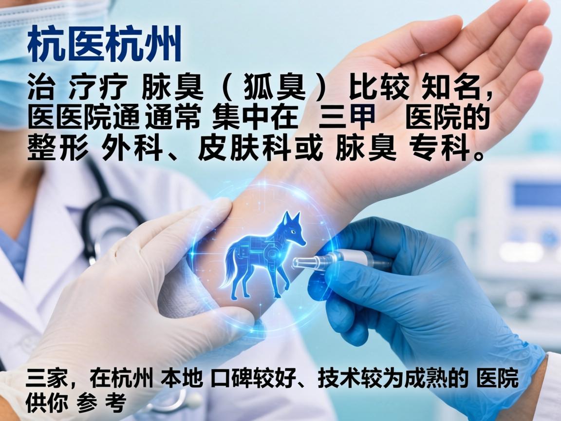 在杭州，治疗狐臭（腋臭）比较知名的医院通常集中在三甲医院的整形外科、皮肤科或腋臭专科。以下是三家在杭州本地口碑较好、技术较为成熟的医院供你参考