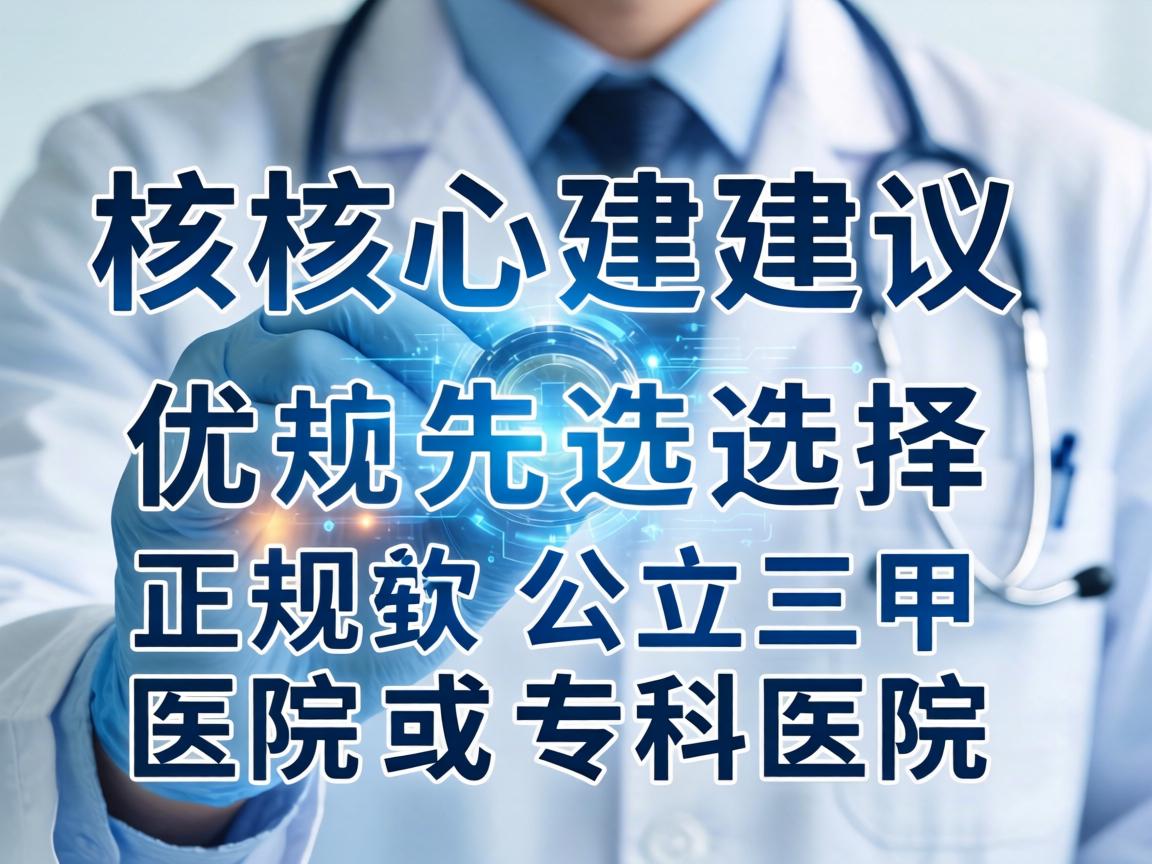 核心建议，优先选择正规公立三甲医院或专科医院