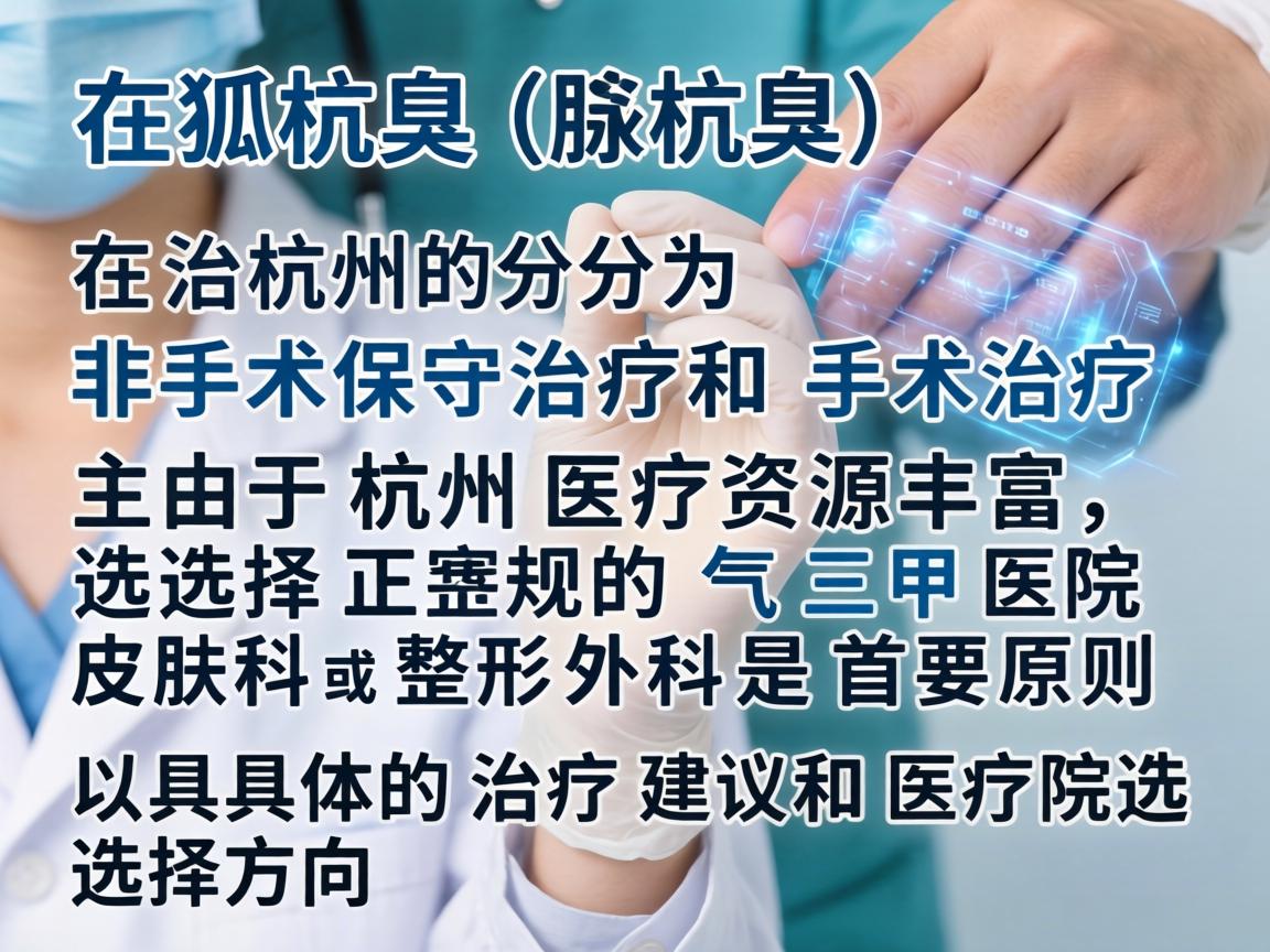狐臭（腋臭）在杭州的治疗方式主要分为非手术保守治疗和手术治疗。由于杭州医疗资源丰富，选择正规的三甲医院皮肤科或整形外科是首要原则。以下是具体的治疗建议和医院选择方向