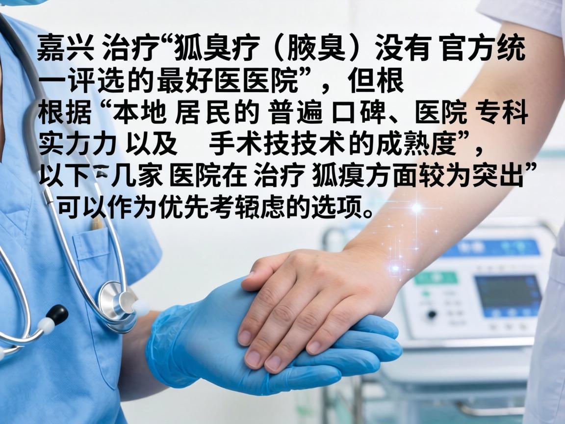 在嘉兴治疗狐臭（腋臭）没有官方统一评选的最好医院，但根据本地居民的普遍口碑、医院专科实力以及手术技术的成熟度，以下几家医院在治疗狐臭方面较为突出，可以作为优先考虑的选项