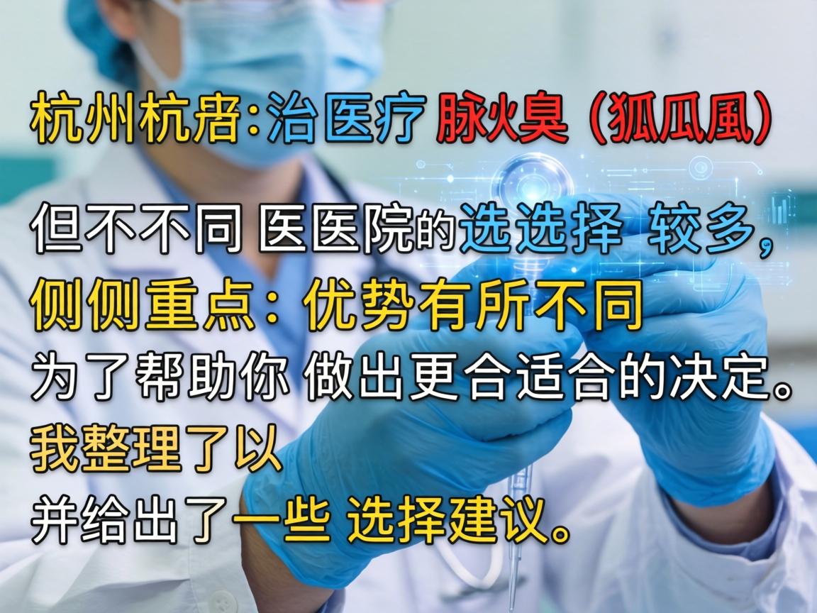 在杭州，治疗腋臭（狐臭）的医院选择较多，但不同医院的侧重点和优势有所不同。为了帮助你做出更合适的决定，我整理了以下信息，并给出了一些选择建议
