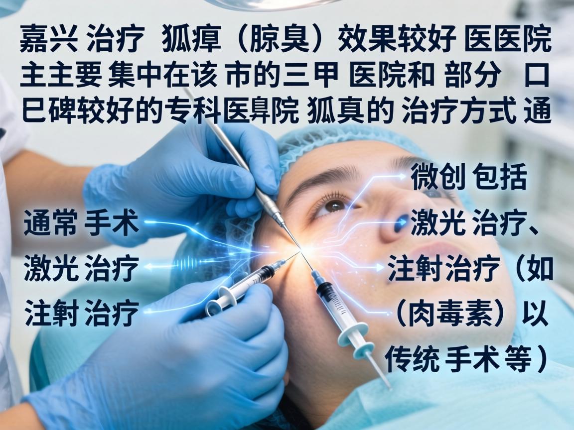 在嘉兴，治疗狐臭（腋臭）效果较好的医院主要集中在该市的三甲医院和部分口碑较好的专科医院。狐臭的治疗方式通常包括微创手术、激光治疗、注射治疗（如肉毒素）以及传统手术等