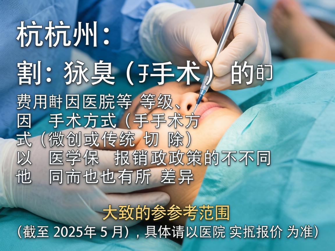 在杭州，割狐臭（腋臭手术）的费用因医院等级、手术方式（微创或传统切除）以及医保报销政策的不同而有所差异。以下是大致的参考范围（截至2025年5月，具体请以医院实际报价为准）