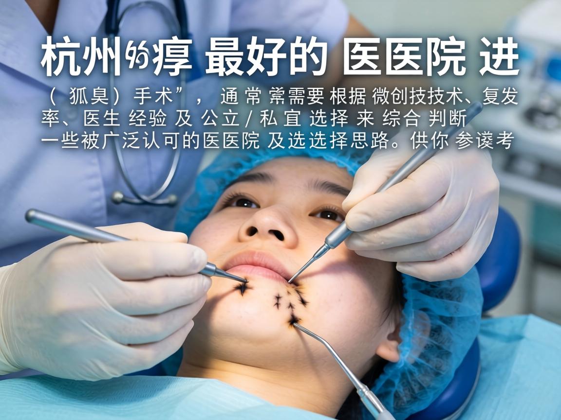 在杭州，关于最好的医院进行狐臭（腋臭）手术，通常需要根据微创技术、复发率、医生经验及公立/私立选择来综合判断。以下是一些被广泛认可的医院及选择思路，供你参考