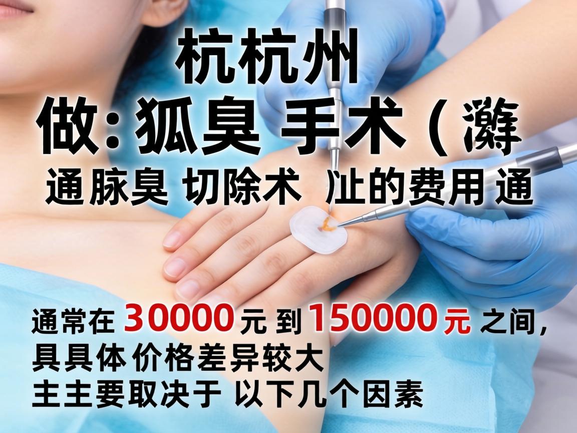 在杭州，做狐臭手术（腋臭切除术）的费用通常在 3000元到15000元 之间，具体价格差异较大，主要取决于以下几个因素